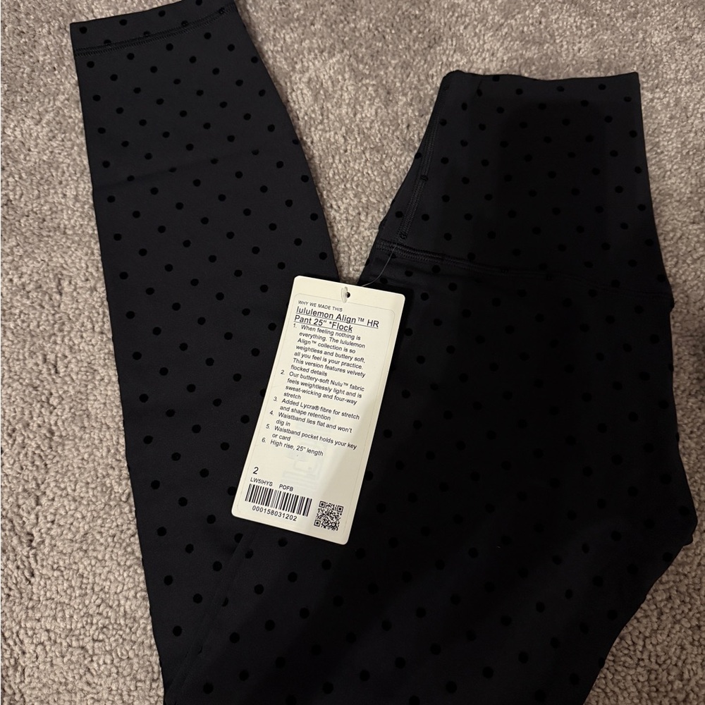 Lululemon Athletica Black Polka Dot Leggings - Picture 2 of 2